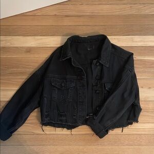 Black Distressed Denim Jacket